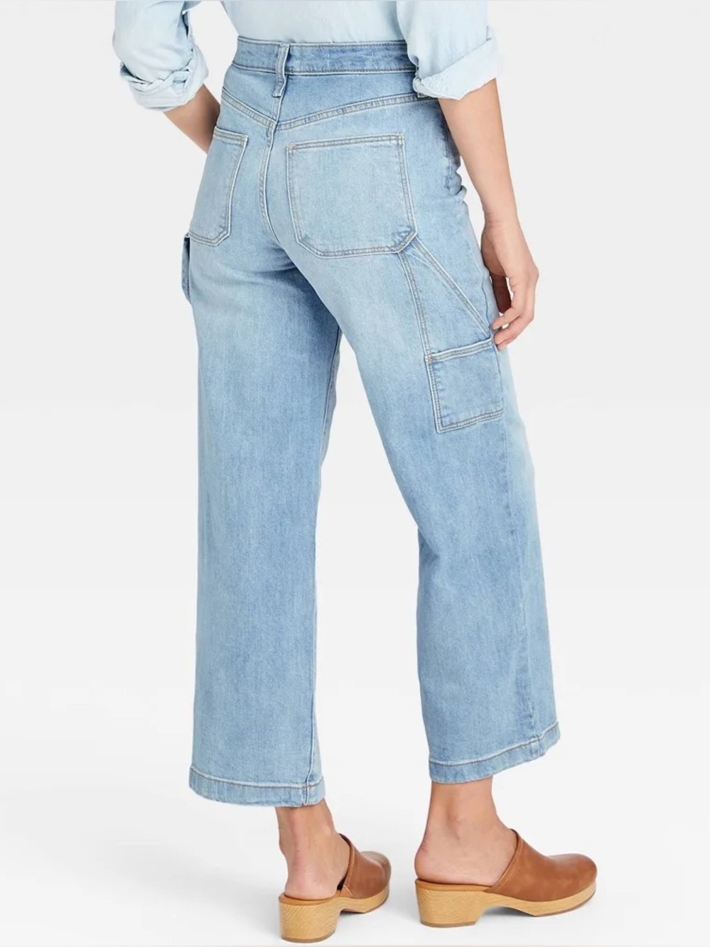 Universal Thread High Rise Straight Cropped Carpenter Jean Light Wash  25/0